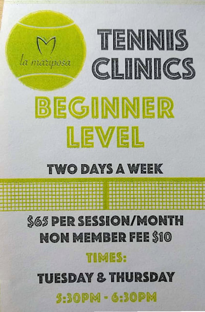 Beginner tennis clinics